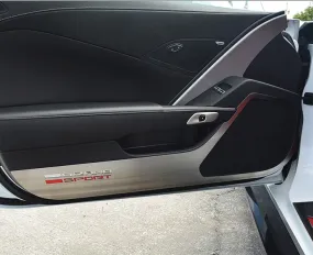 2014-2019 Grand Sport Corvette - Door Guards with GRAND SPORT Lettering 2Pc - Stainless Steel