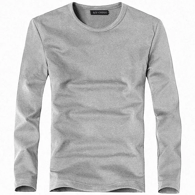 2018 Lycra cotton men 's t shirt long sleeve v neck men v-neck long sleeve T-shirt