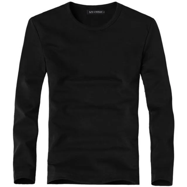 2018 Lycra cotton men 's t shirt long sleeve v neck men v-neck long sleeve T-shirt