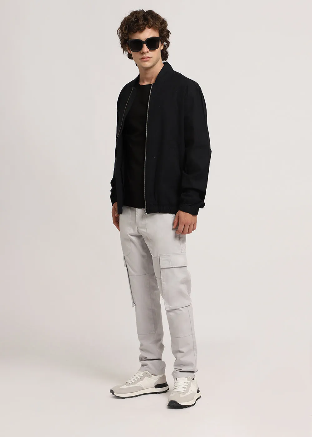 Sure! Heres an optimized title with modifiers for the e-commerce product:

Mens Modern Fit Ashen Grey Cargo Pants with Multiple Pockets