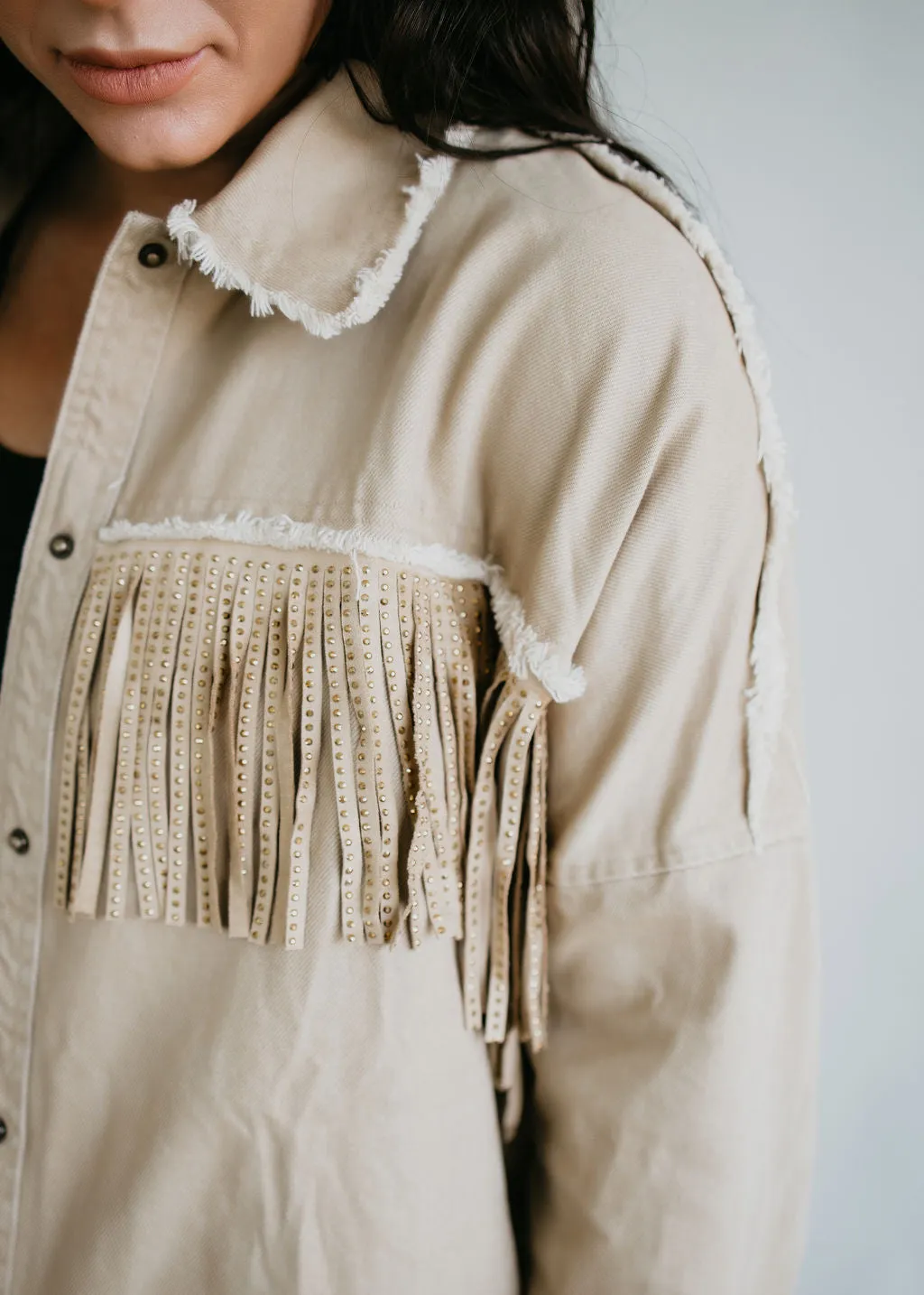 Aurora Studded Fringe Oversized Shacket