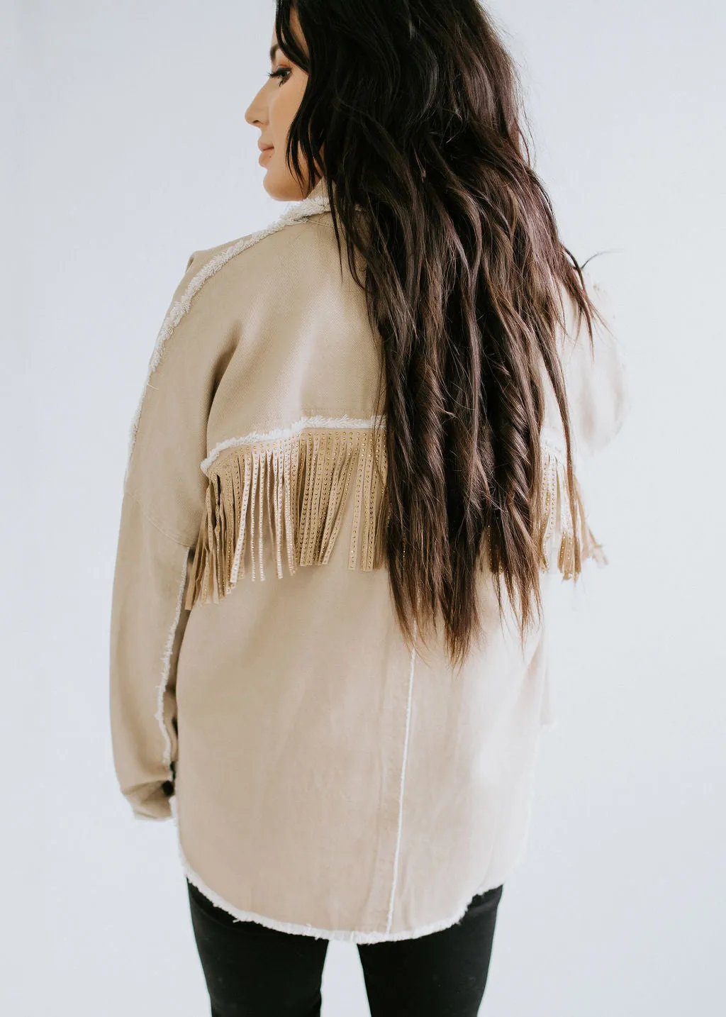 Aurora Studded Fringe Oversized Shacket