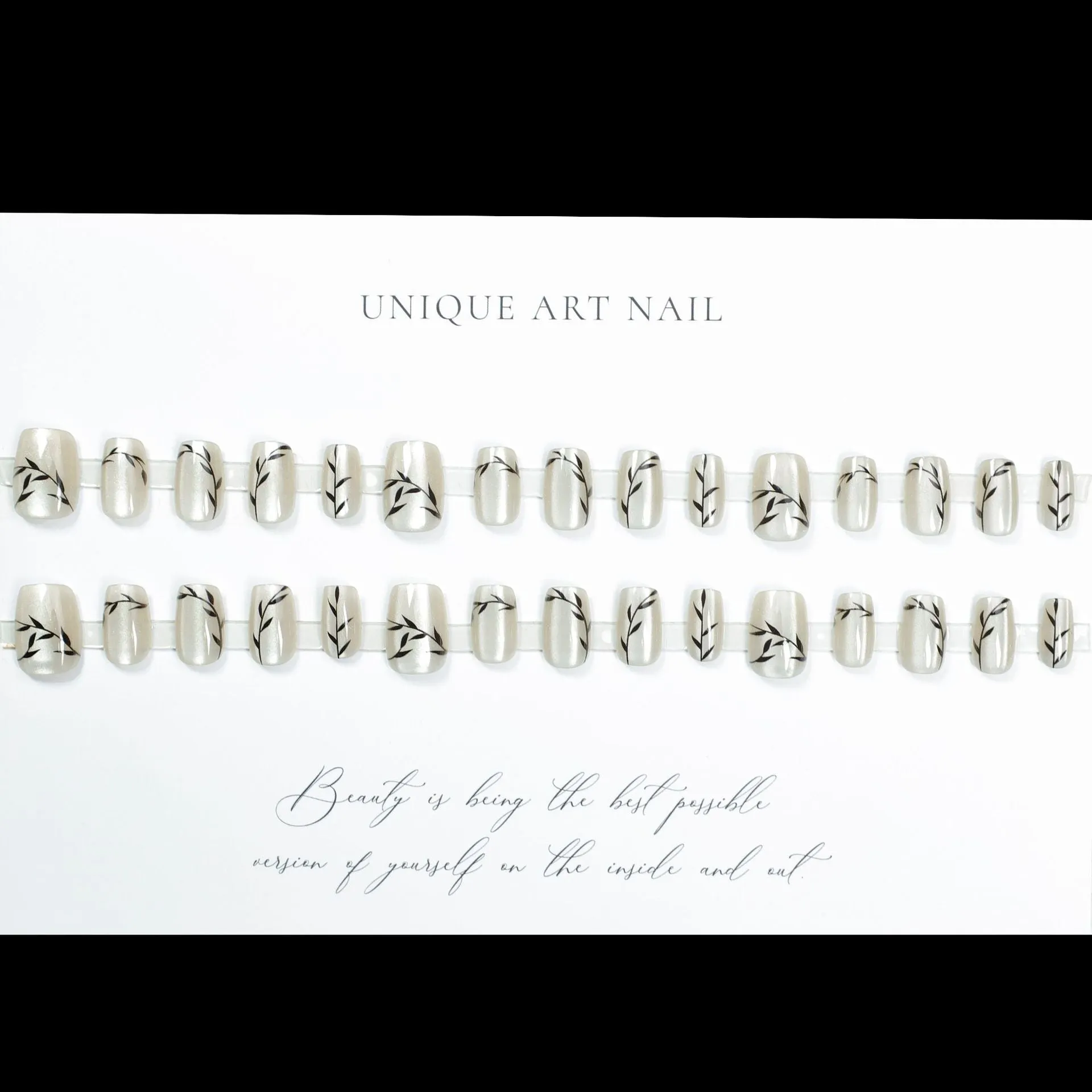 Bamboo Leaf Cat's Eye Wear Nail Fake Nail Chip Short Style