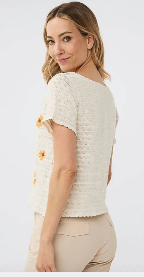Cardigan Flower Embroidery
