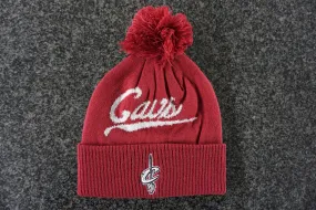 Cleveland Cavaliers NBA Basketball Logo & Word Mark Pom Toque Beanie By Mitchell & Ness