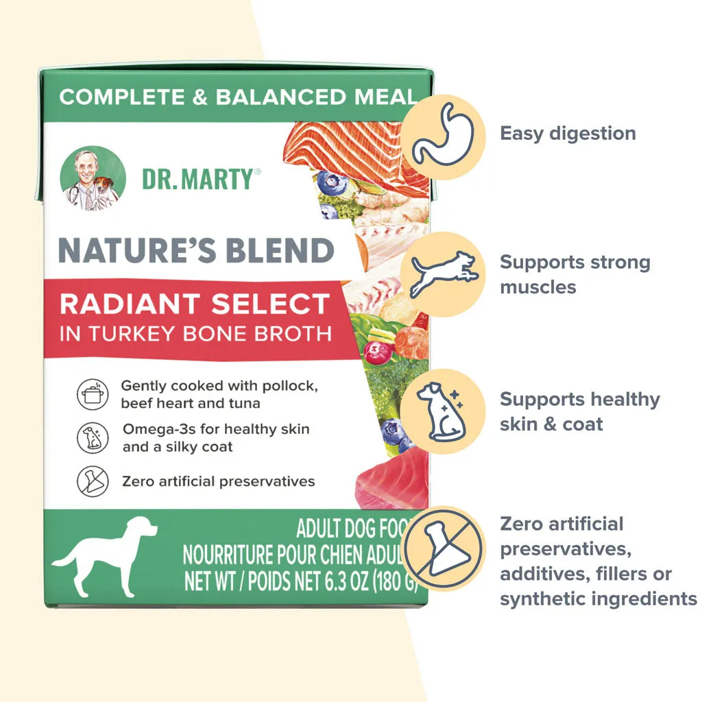 Dr. Marty Nature's Blend Radiant Select in Turkey Bone Broth Wet Dog Food, 6.3-oz, case of 12