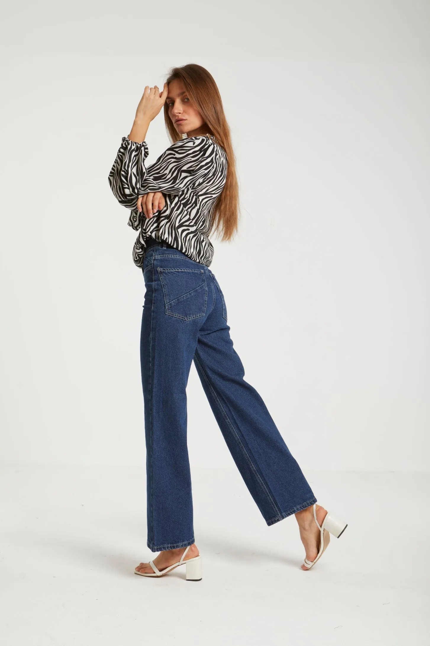 DRAPED CHIFFON TOP - BLACK