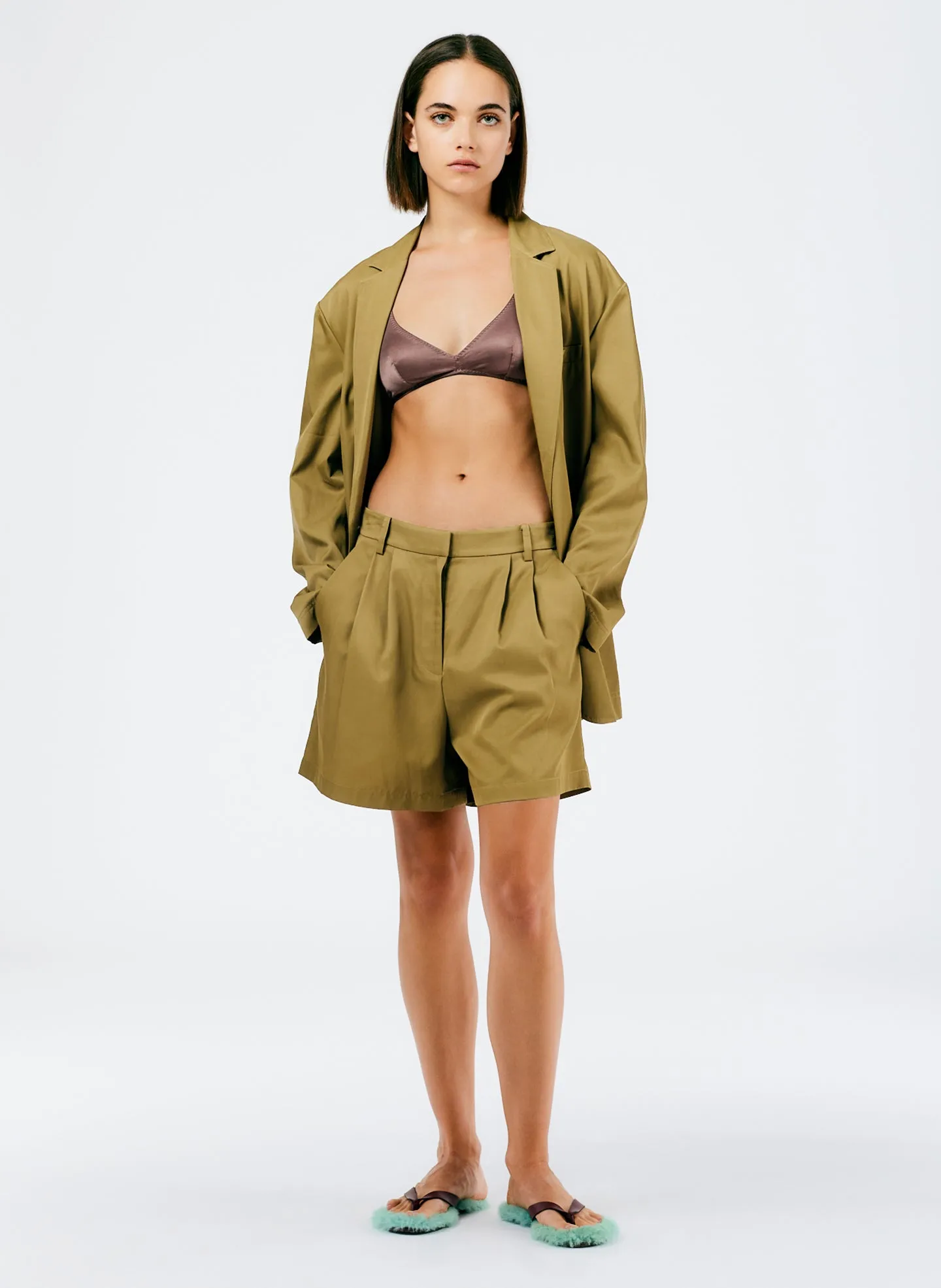 Drapey Suiting Pleated Short