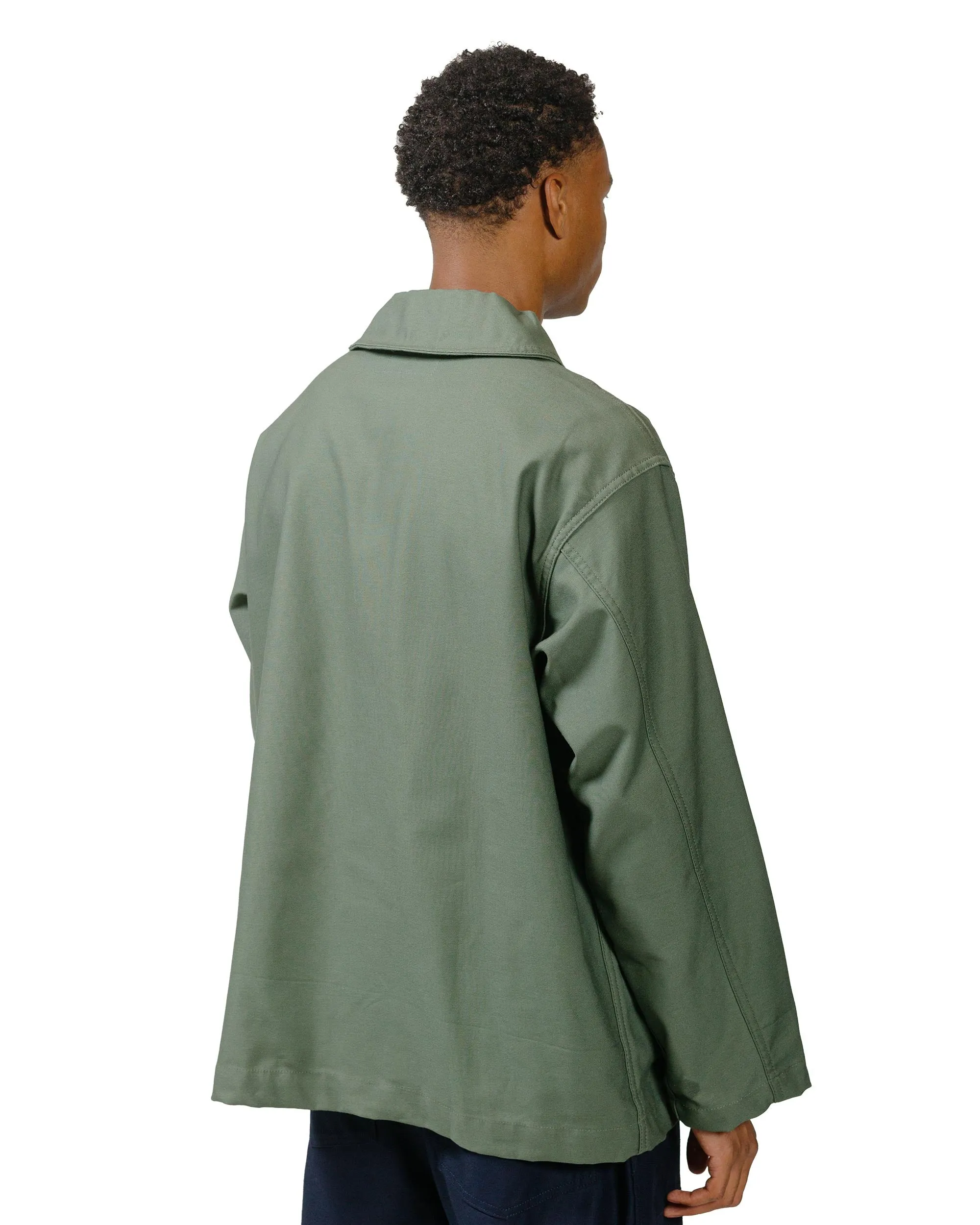 Engineered Garments Workaday Shawl Collar Jacket Olive Cotton Reverse Sateen