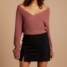 Final Sale - Cotton Candy LA - Crossfire Sweater in Mauve