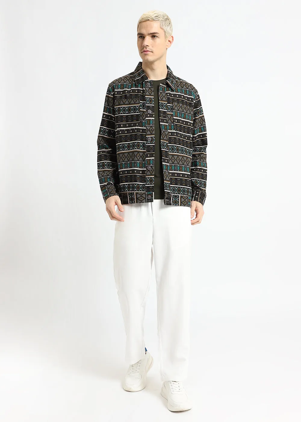 Geometric Print Summer Jacket