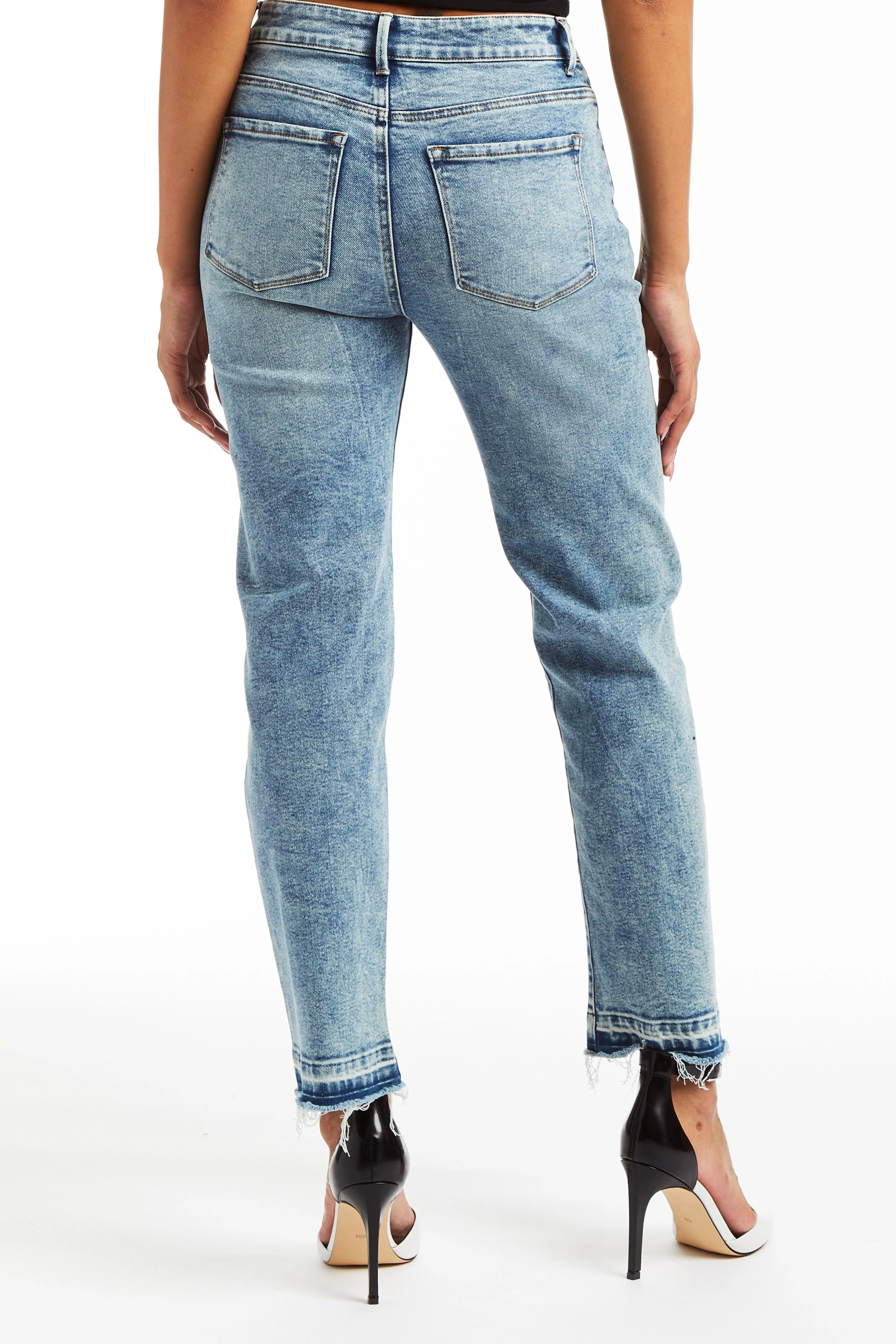 High Rise 90s Straight With Release Hem