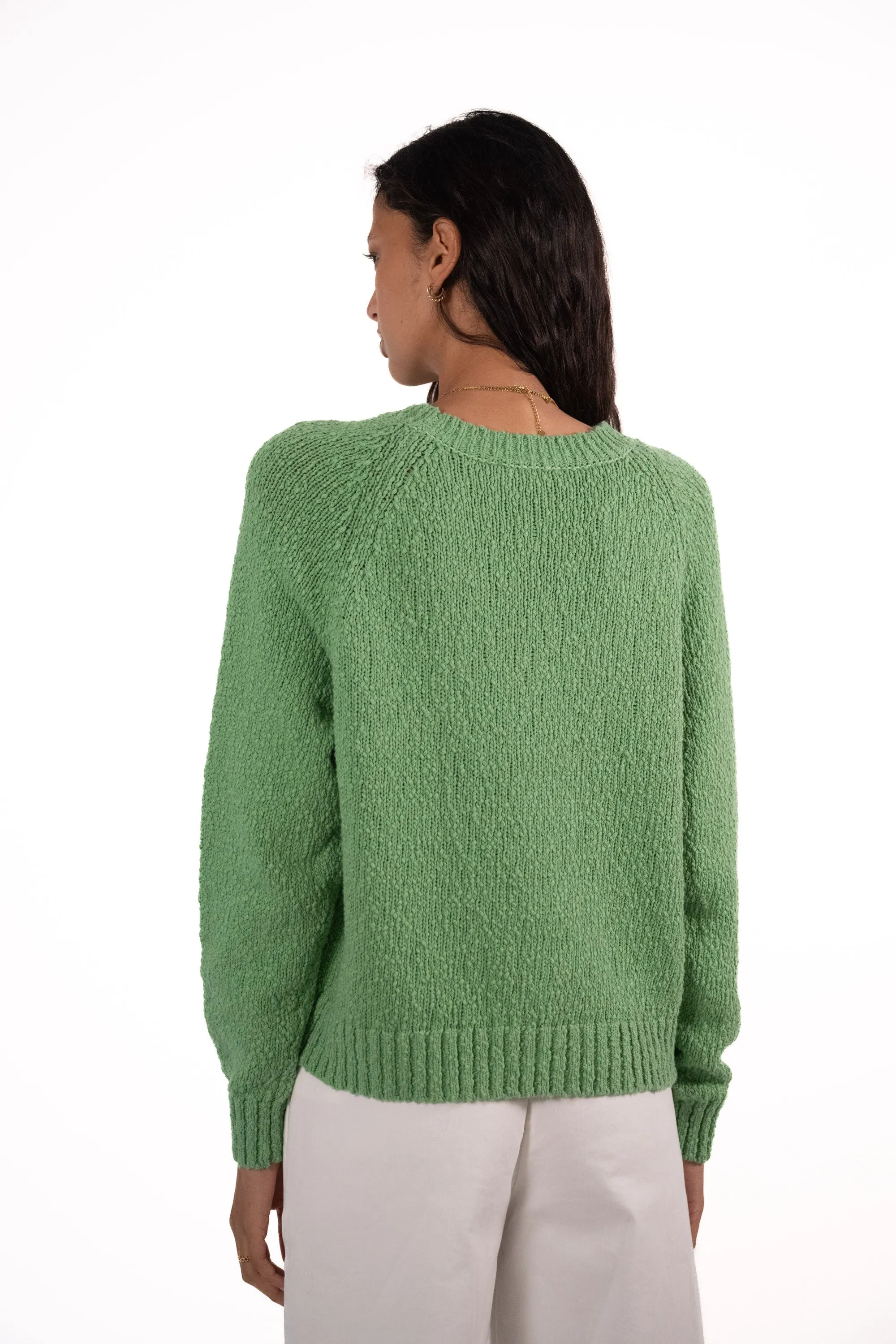 JEFF Green Jumper With A White Heart