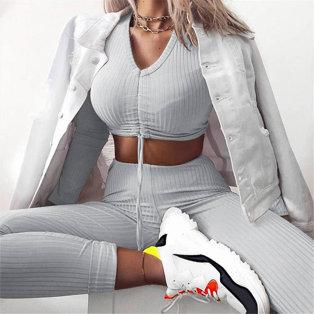 Knitted Lounge Wear Set Casual Streetwear