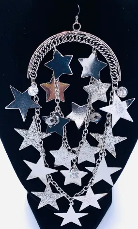 Large Silver Star Dangles