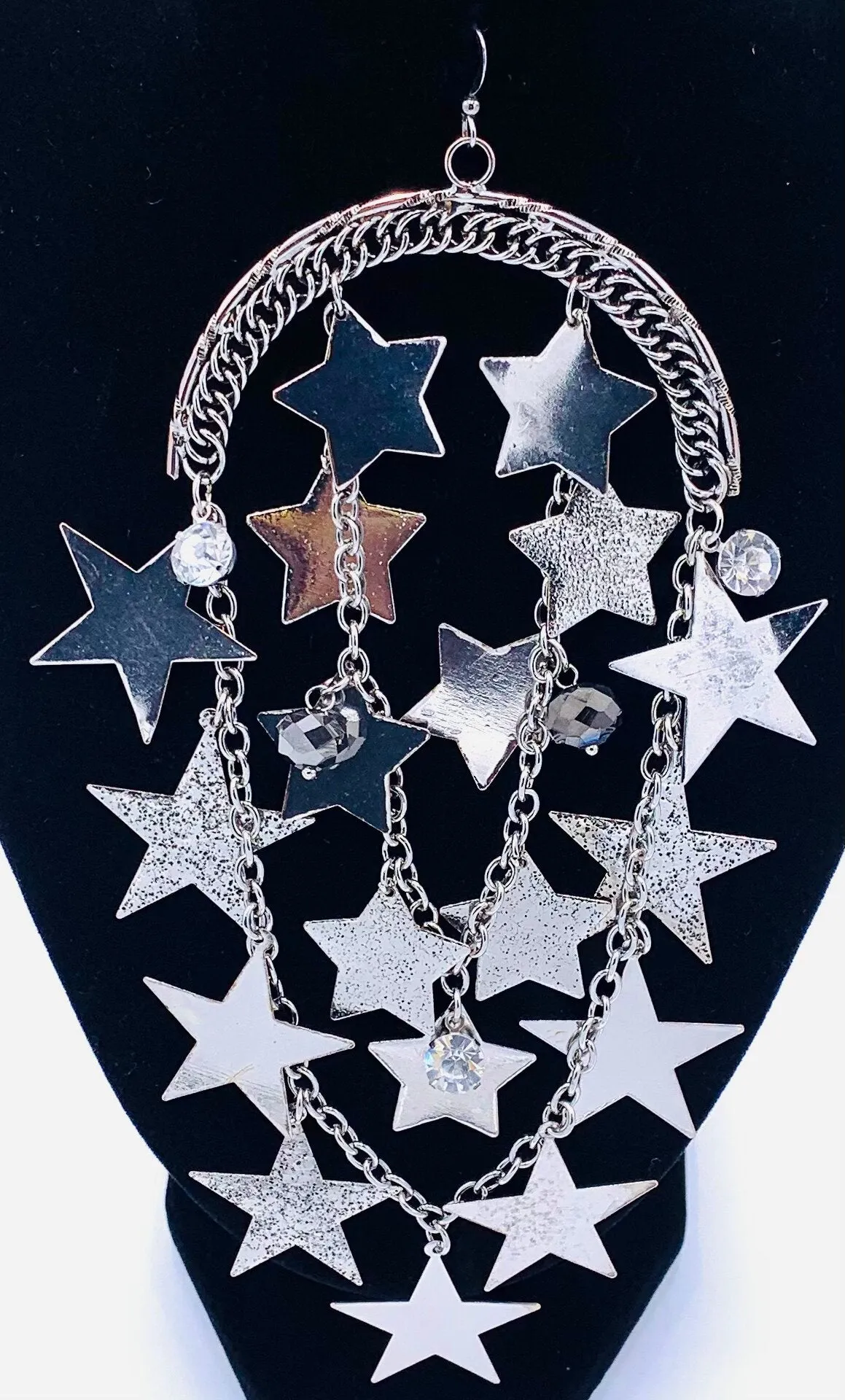 Large Silver Star Dangles