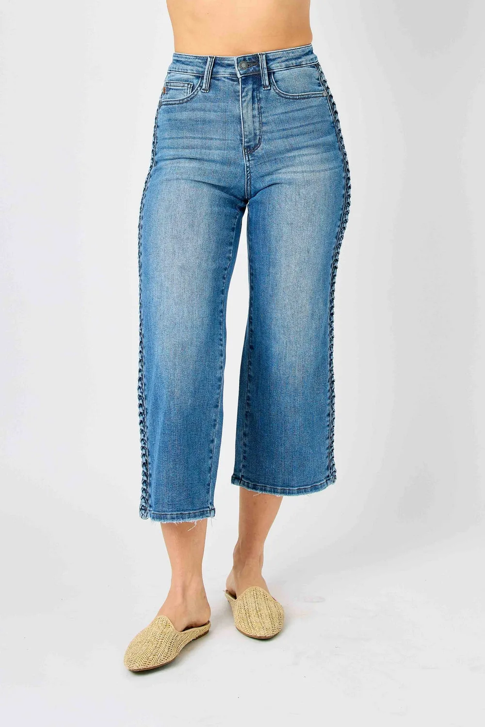 Laura High Rise Braid SS Detail Crop Wide