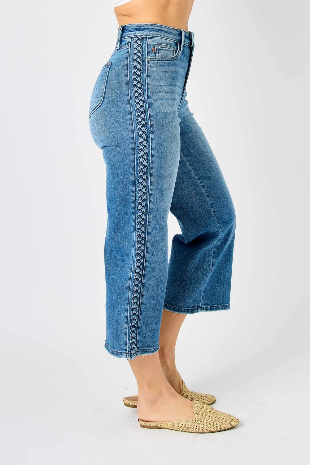 Laura High Rise Braid SS Detail Crop Wide