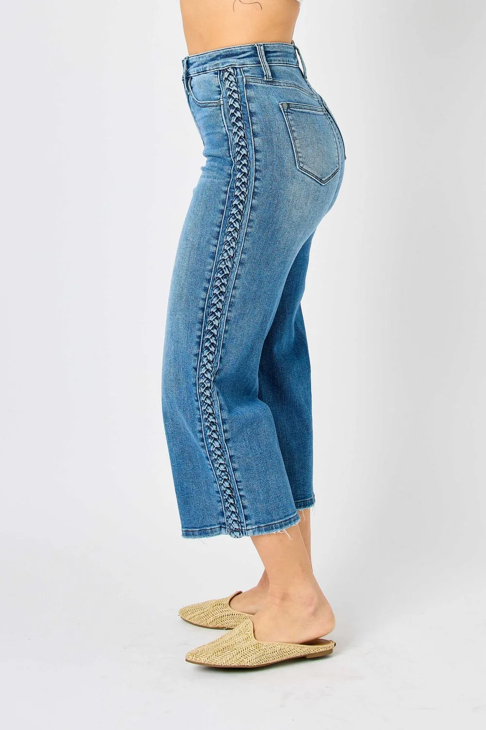 Laura High Rise Braid SS Detail Crop Wide