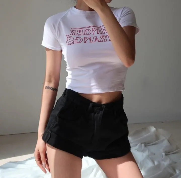 Letter Short Sleeve Women's T-Shirt   431227