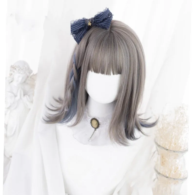 Lolita Medium Length Straight Mixed Color Wig YC24509