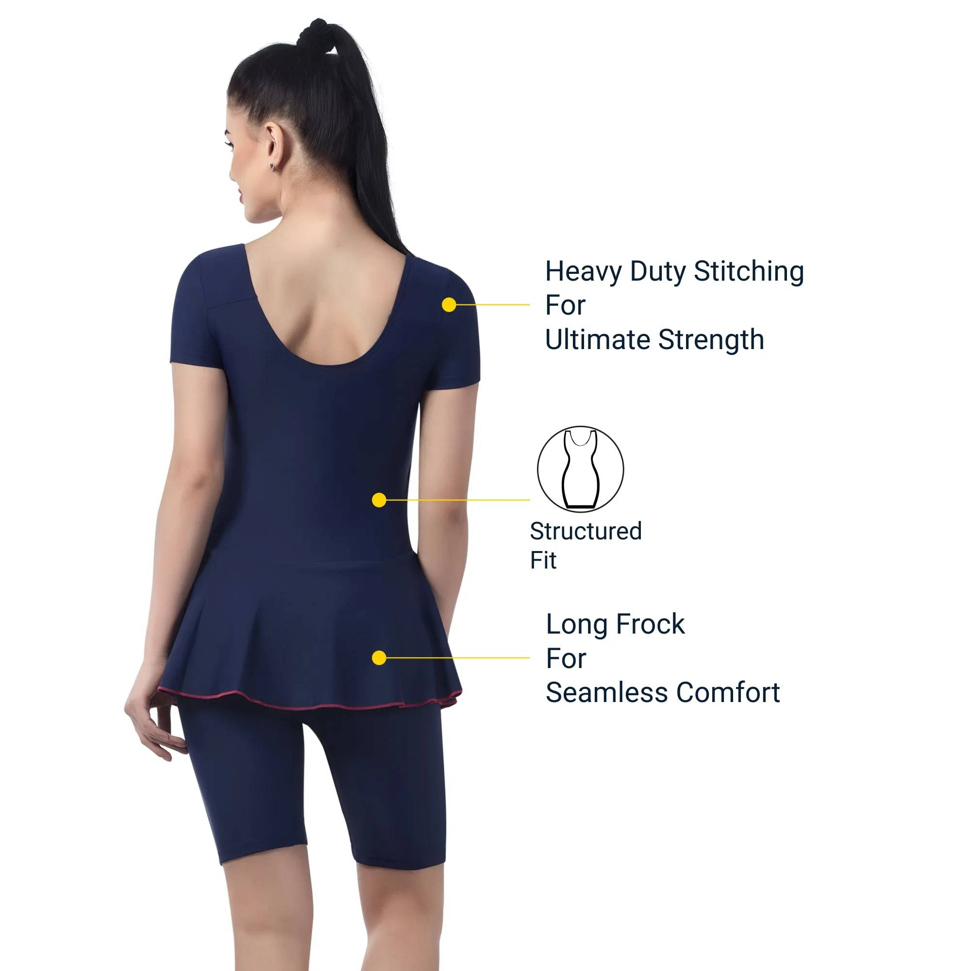 Marble Twirl Women's PADDED SWIM DRESS (Half)  (Sun Protected and Chlorine Tested)