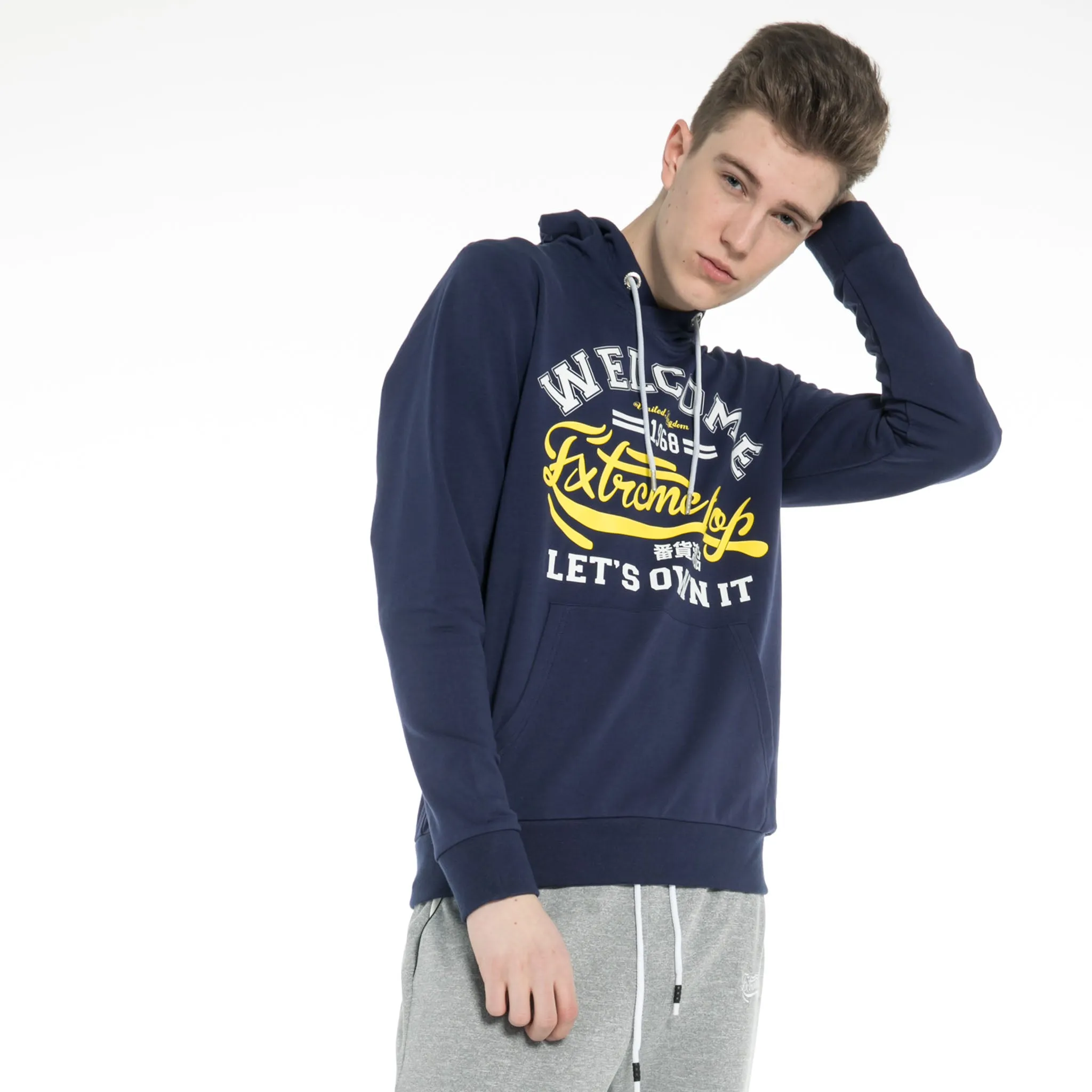 Mens Classic Jumper Contrast color Hoodie Sweatshirt RRP £35 UK Stock