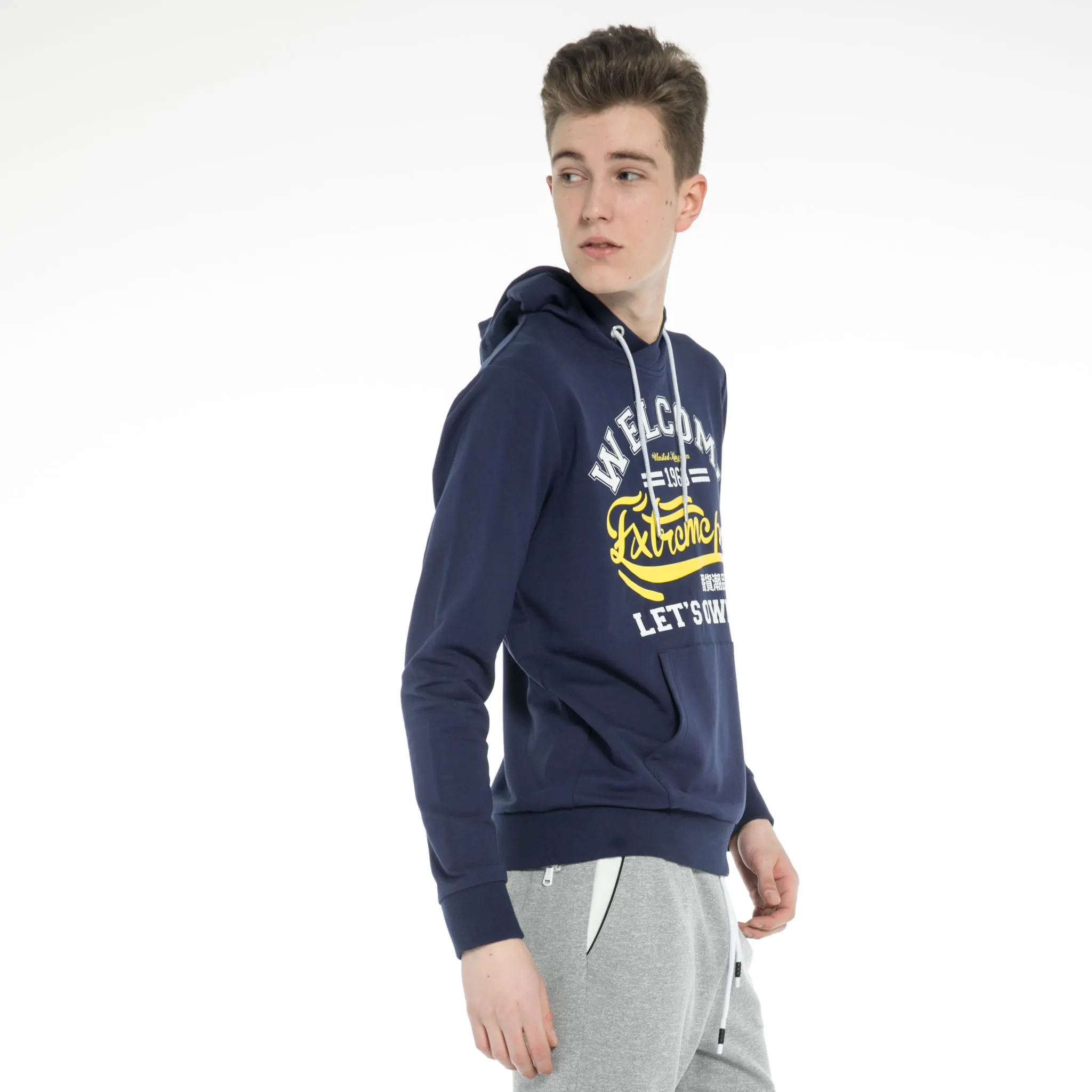 Mens Classic Jumper Contrast color Hoodie Sweatshirt RRP £35 UK Stock