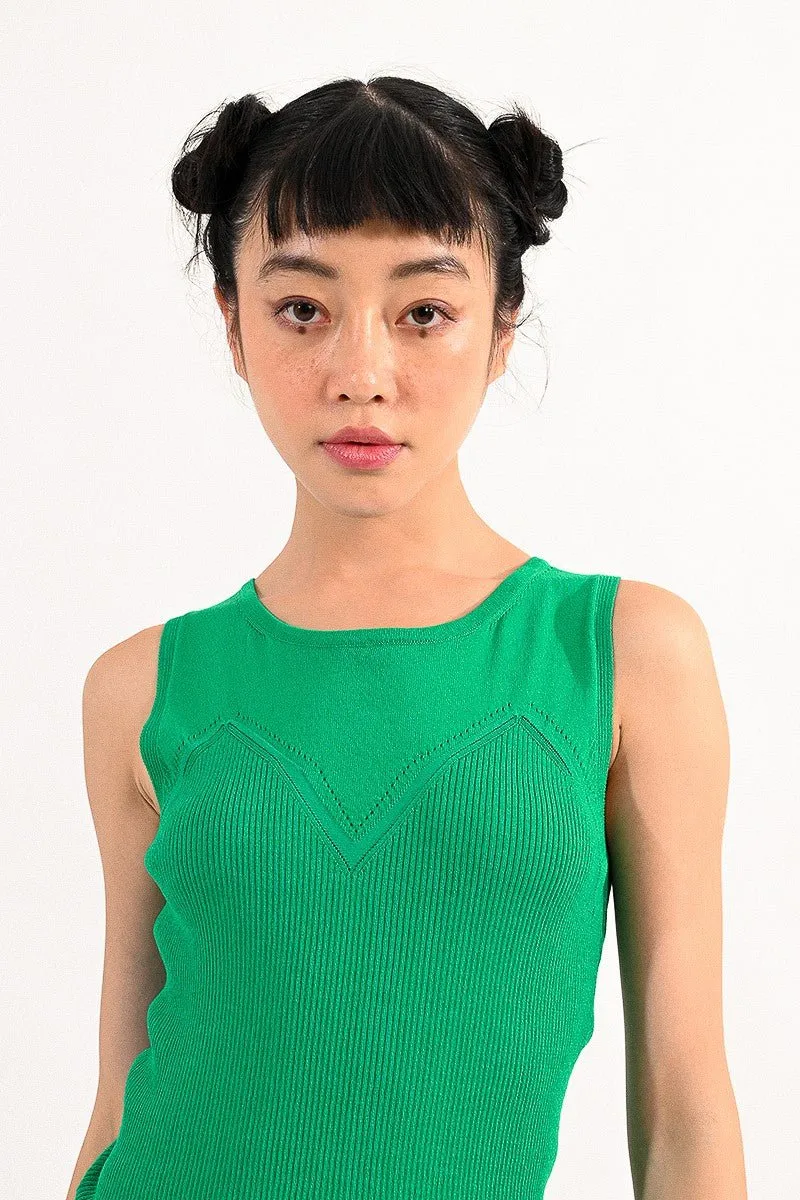 Molly Bracken Sleeveless Knit Top in Green
