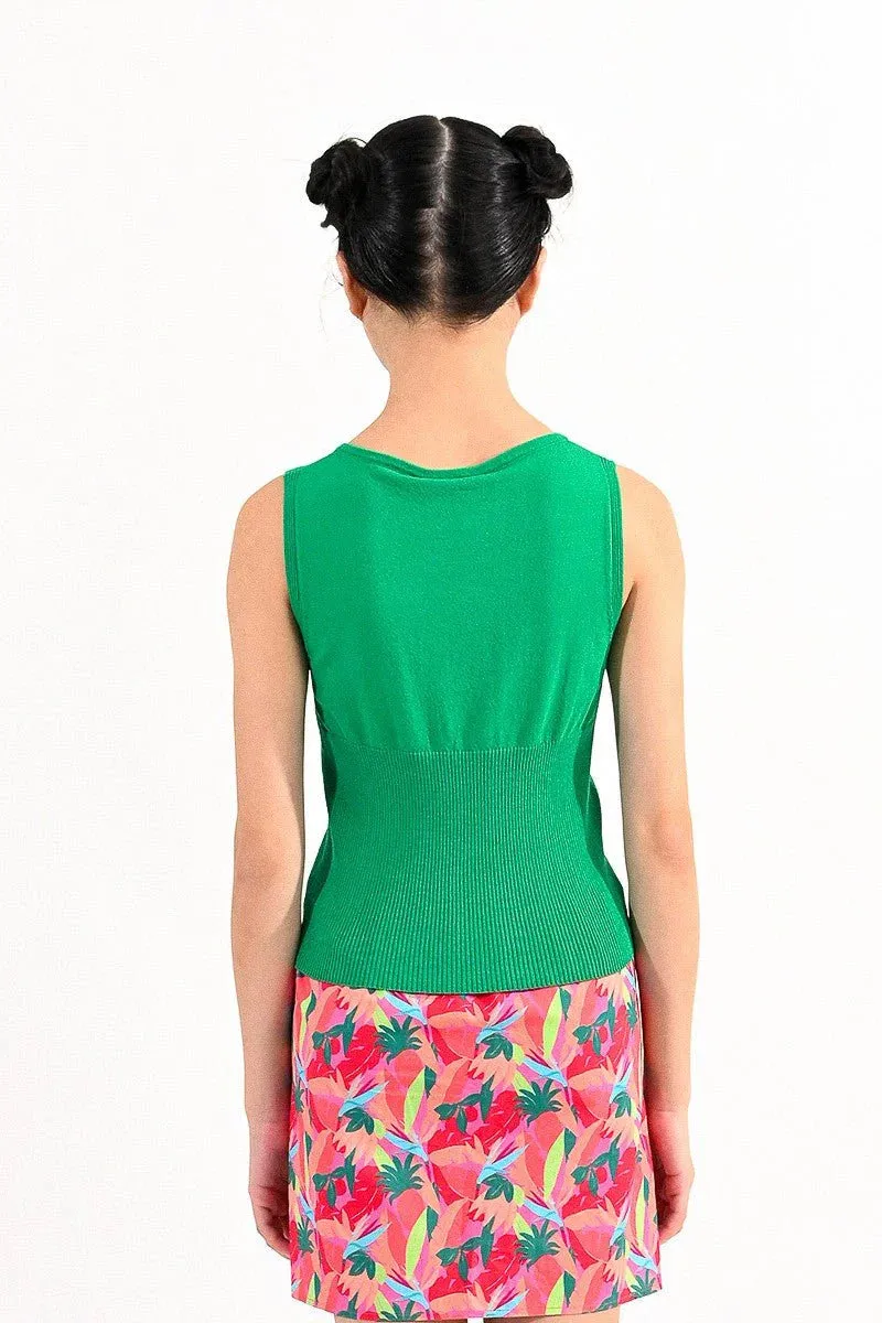 Molly Bracken Sleeveless Knit Top in Green