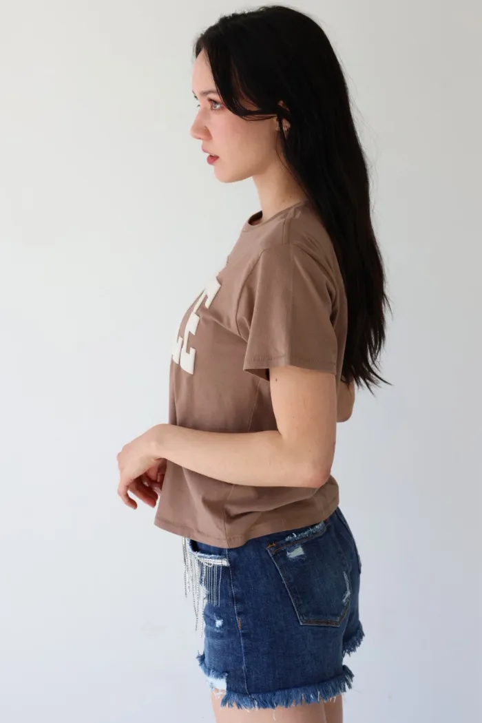 Nashville Puff Print Tee in Latte