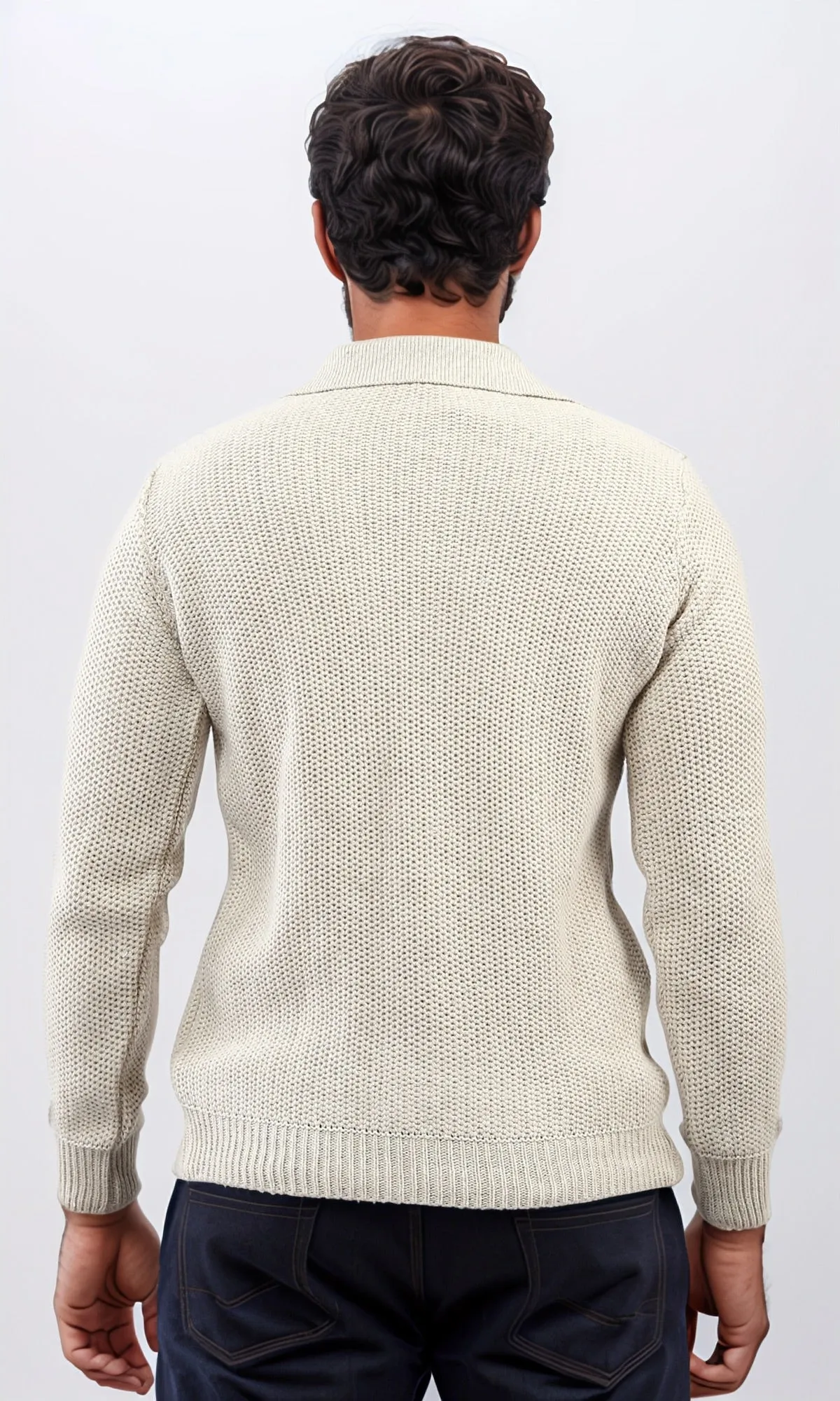 o201232 - Regular Fit Basic Pullover With Long sleeves - Beige
