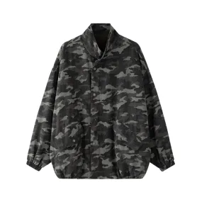 Pre Order:  Casual Zip Up Loose Camouflage Jacket