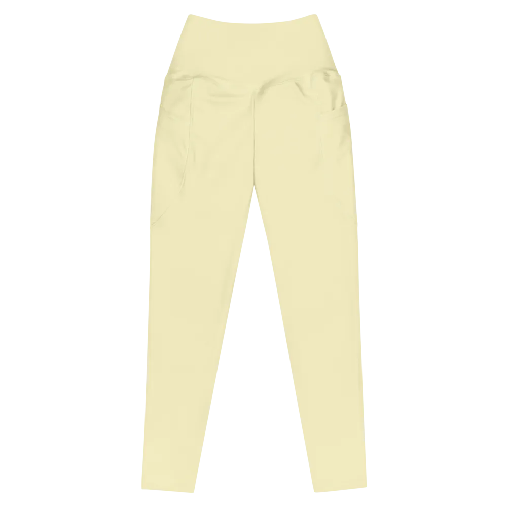 Size Inclusive Leggings with pockets in pastel yellow