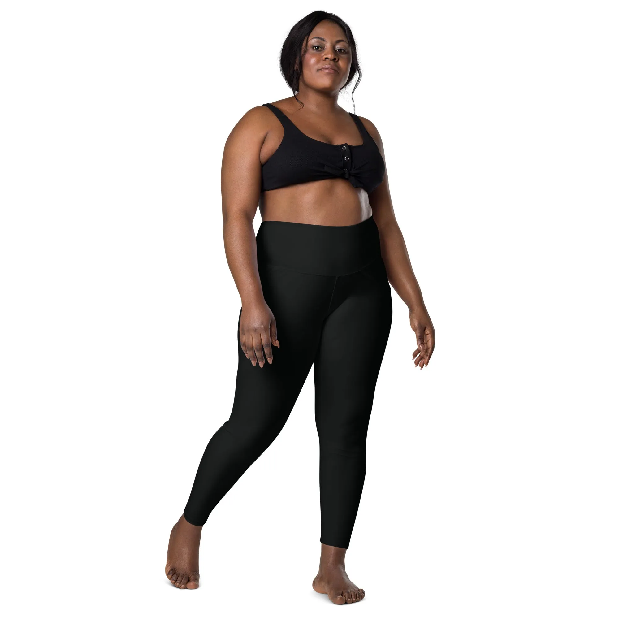 Size Inclusive Leggings with pockets in solid black