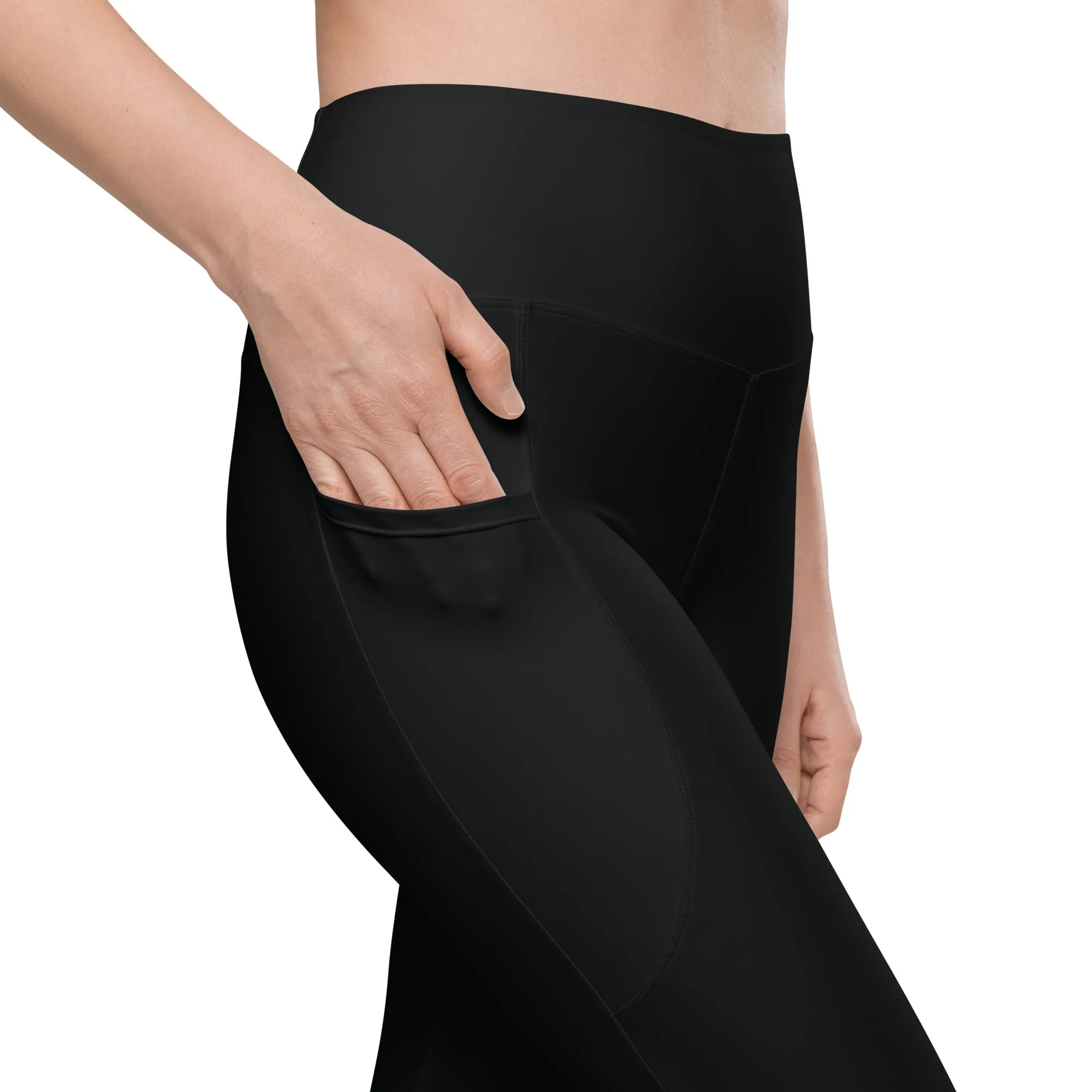 Size Inclusive Leggings with pockets in solid black