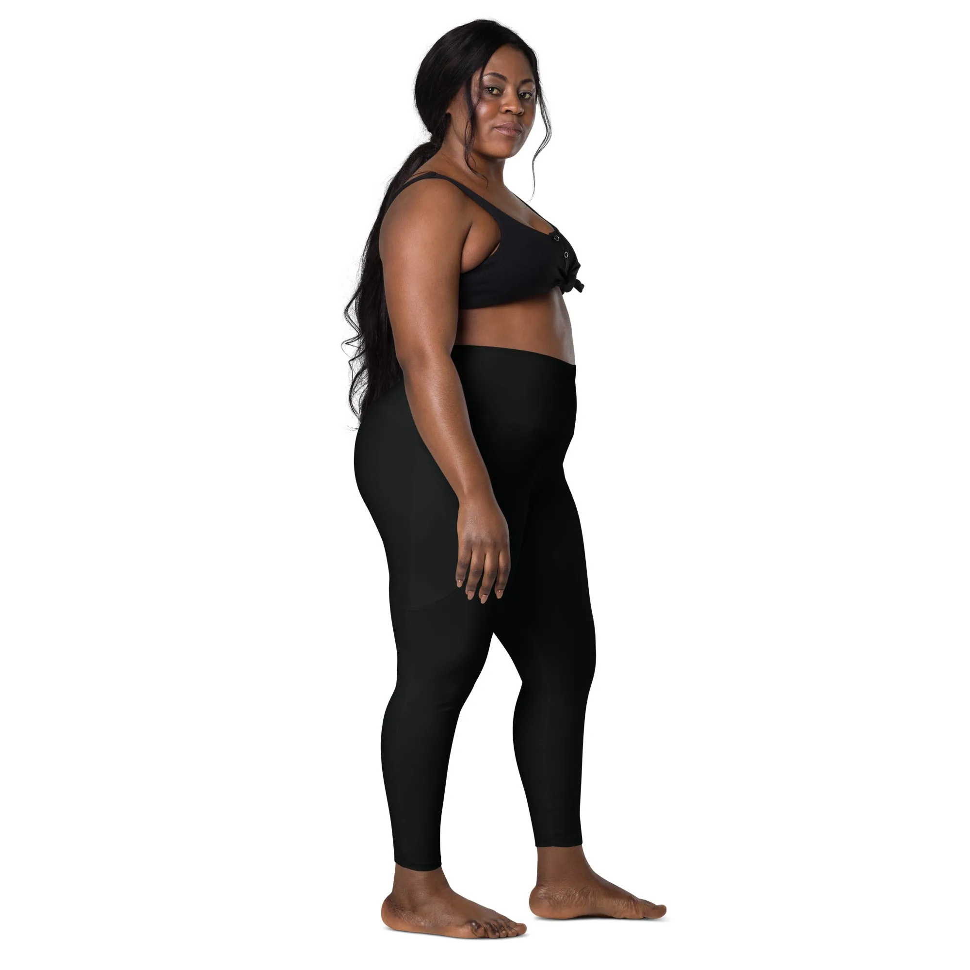 Size Inclusive Leggings with pockets in solid black