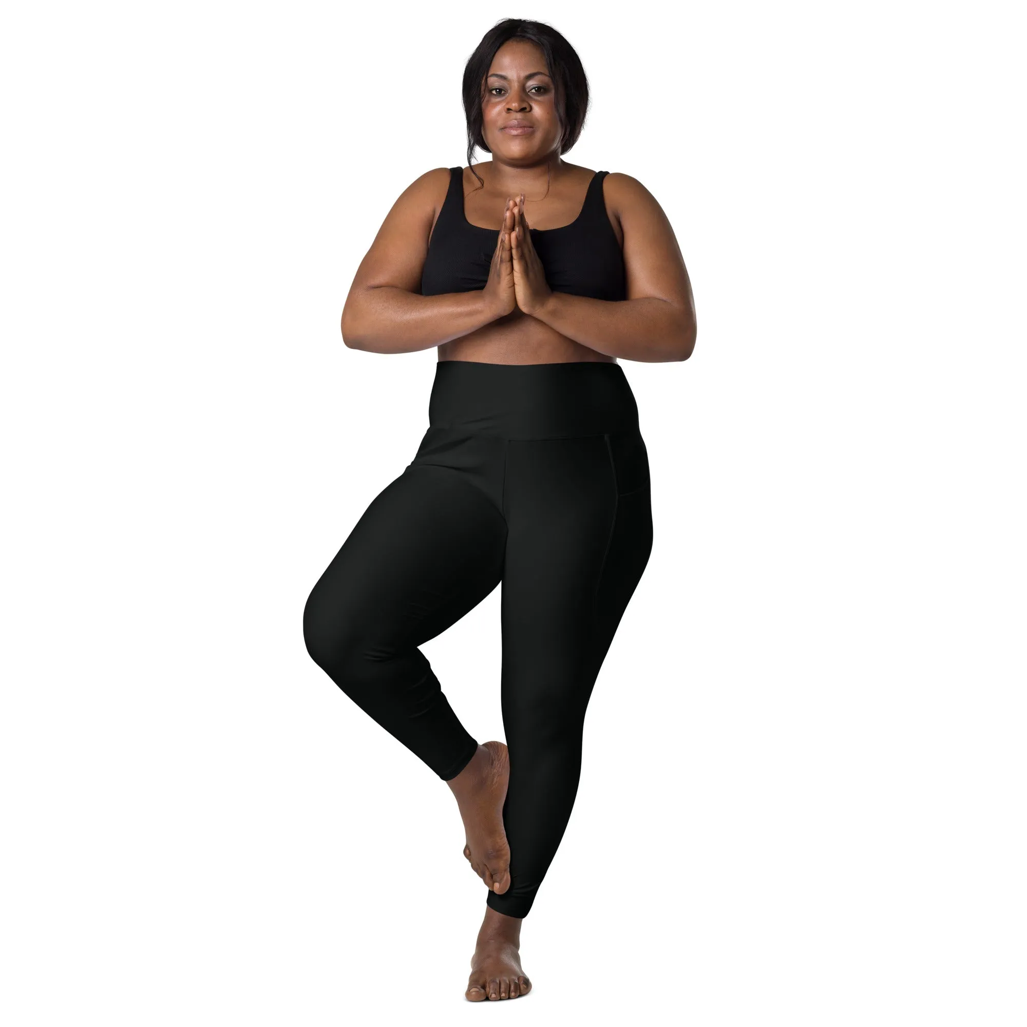 Size Inclusive Leggings with pockets in solid black