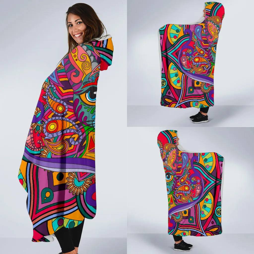 Spiritual Cat Hooded Blanket