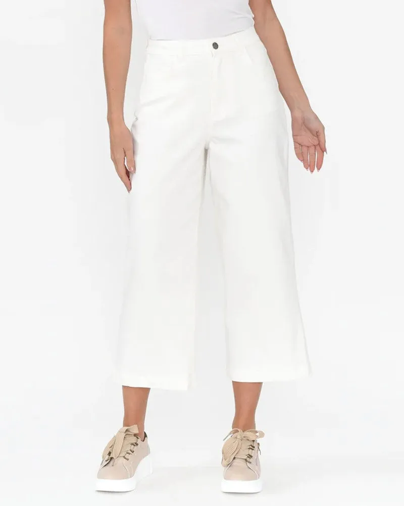 Tabitha Crop Jean - White