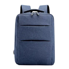 Trendy Oxford Front Double Zipper Designed Business BackPack-Blue