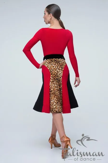 Vivid multicolor skirt with graceful wave detail