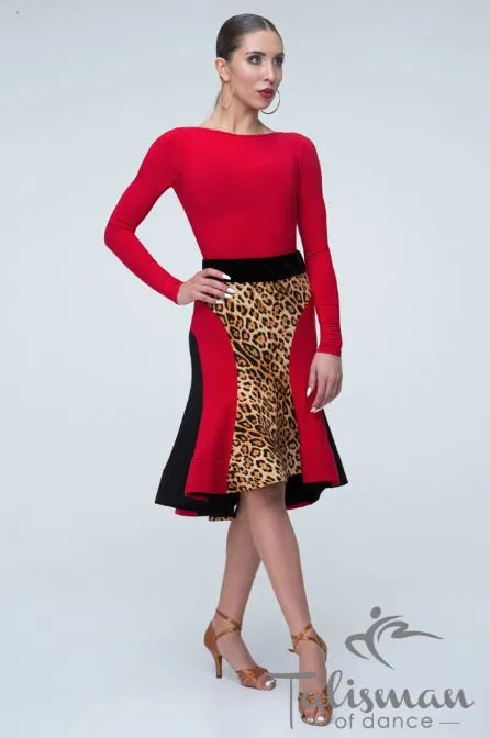 Vivid multicolor skirt with graceful wave detail