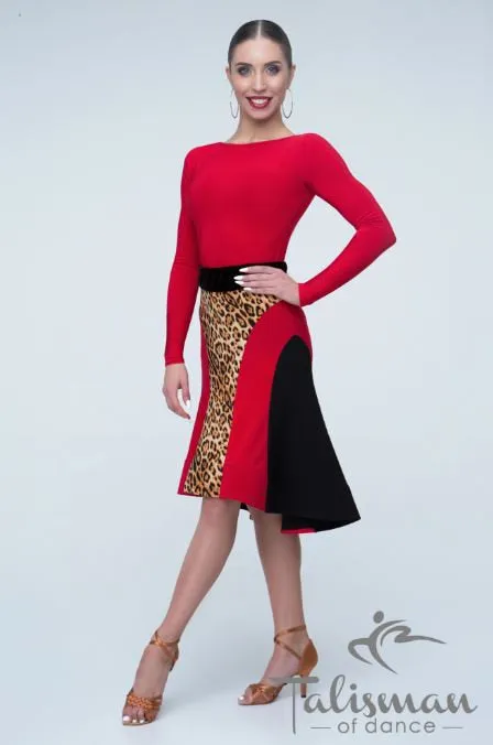 Vivid multicolor skirt with graceful wave detail