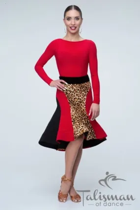 Vivid multicolor skirt with graceful wave detail