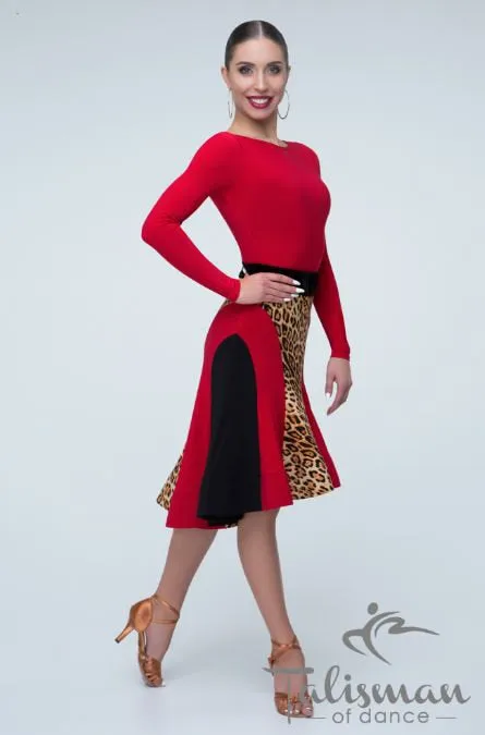 Vivid multicolor skirt with graceful wave detail