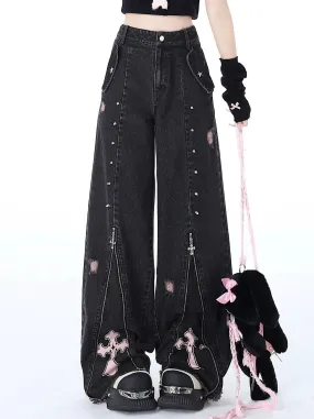 Waist Subculture Bet High Straight Jeans Zipper