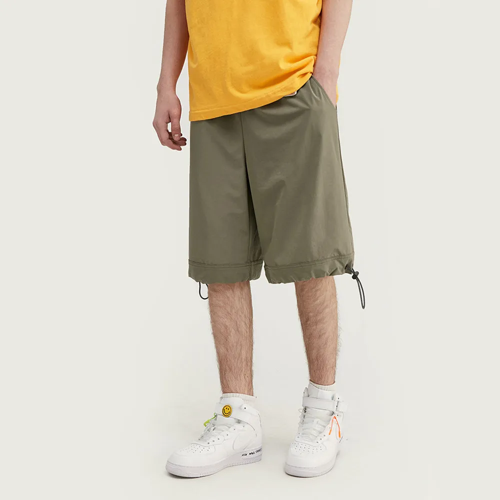 WINDBREAKER STRETCH DRAWSTRING TRACK SHORTS