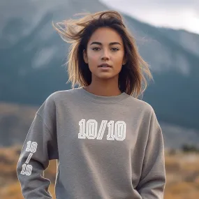 Women's '10/10' Excellence Sweatshirt with Stylish Sleeve Detail